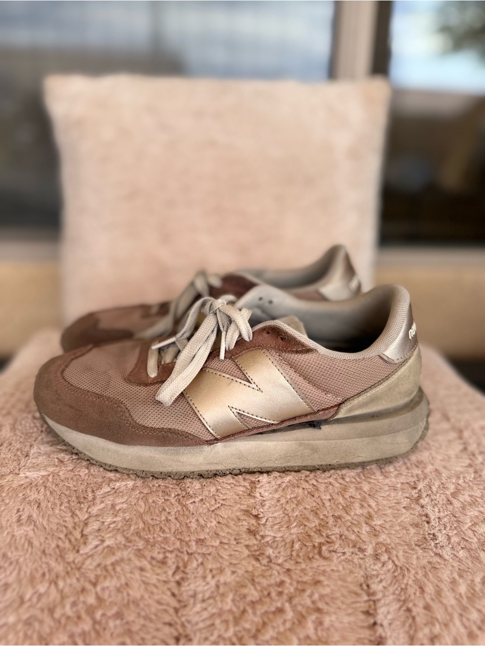 New Balance Women's Taupe and Beige Casual Sneakers